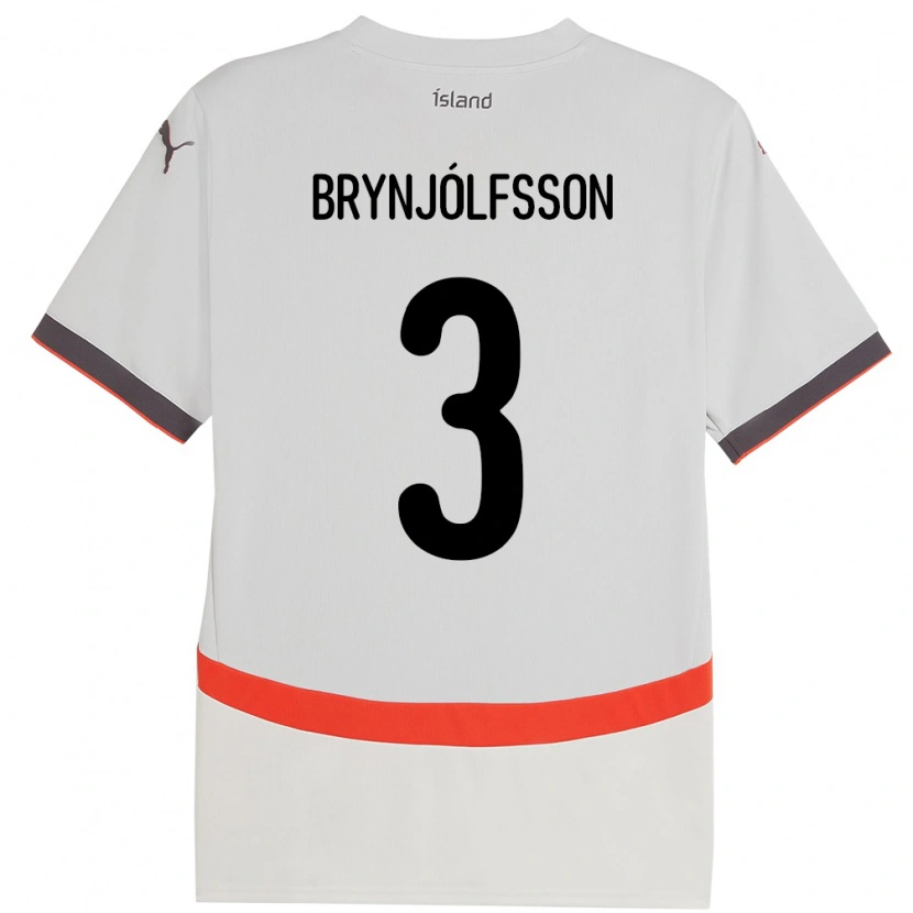 Danxen Herren Island Bjarni Gudjón Brynjólfsson #3 Weiß Auswärtstrikot Trikot 24-26 T-Shirt Schweiz
