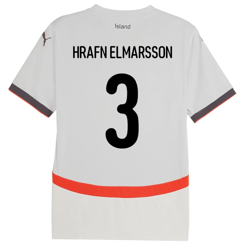 Danxen Herren Island Leó Hrafn Elmarsson #3 Weiß Auswärtstrikot Trikot 24-26 T-Shirt Schweiz