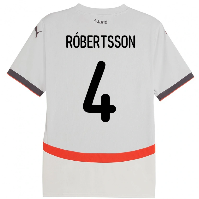 Danxen Herren Island Logi Hrafn Róbertsson #4 Weiß Auswärtstrikot Trikot 24-26 T-Shirt Schweiz