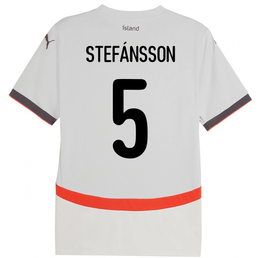 Danxen Herren Island Sölvi Stefánsson #5 Weiß Auswärtstrikot Trikot 24-26 T-Shirt Schweiz