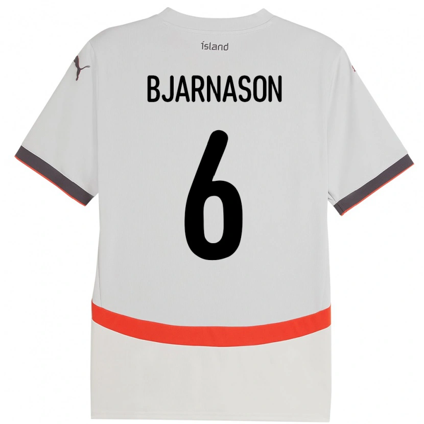 Danxen Herren Island Jóhannes Kristinn Bjarnason #6 Weiß Auswärtstrikot Trikot 24-26 T-Shirt Schweiz