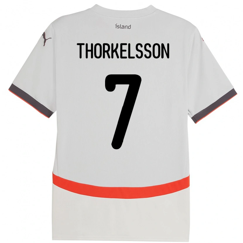 Danxen Herren Island Róbert Frosti Thorkelsson #7 Weiß Auswärtstrikot Trikot 24-26 T-Shirt Schweiz