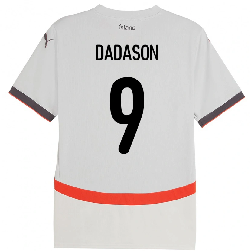 Danxen Herren Island Viktor Dadason #9 Weiß Auswärtstrikot Trikot 24-26 T-Shirt Schweiz
