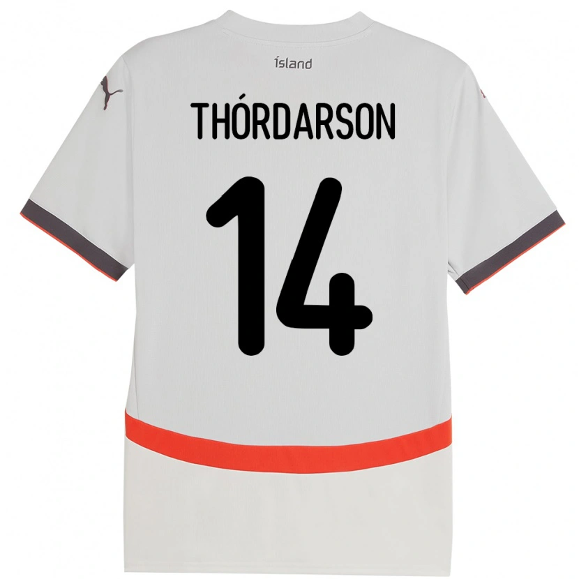 Danxen Herren Island Ódinn Sturla Thórdarson #14 Weiß Auswärtstrikot Trikot 24-26 T-Shirt Schweiz