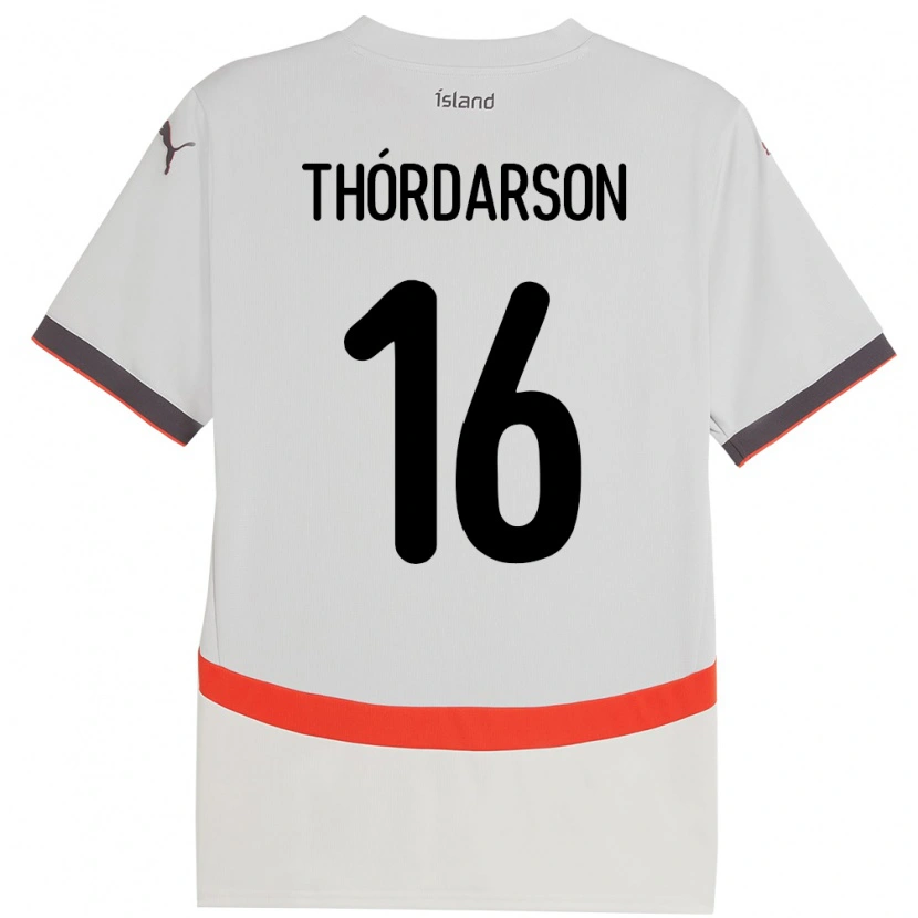 Danxen Herren Island Gísli Thórdarson #16 Weiß Auswärtstrikot Trikot 24-26 T-Shirt Schweiz