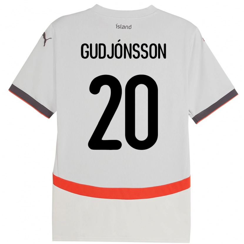 Danxen Herren Island Alexander Máni Gudjónsson #20 Weiß Auswärtstrikot Trikot 24-26 T-Shirt Schweiz