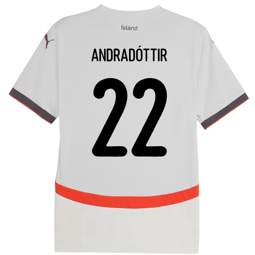 Danxen Herren Island Amanda Andradóttir #22 Weiß Auswärtstrikot Trikot 24-26 T-Shirt Schweiz
