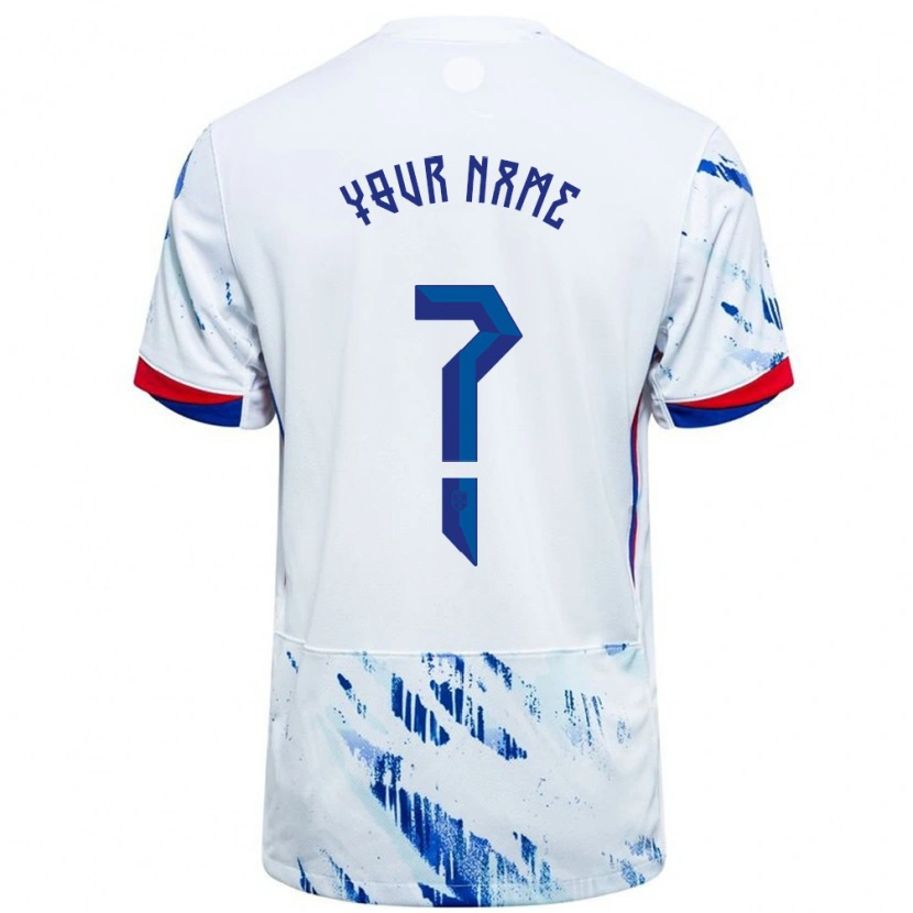 Danxen Herren Norwegen Ihren Namen #0 Weiß Blau Auswärtstrikot Trikot 24-26 T-Shirt Schweiz