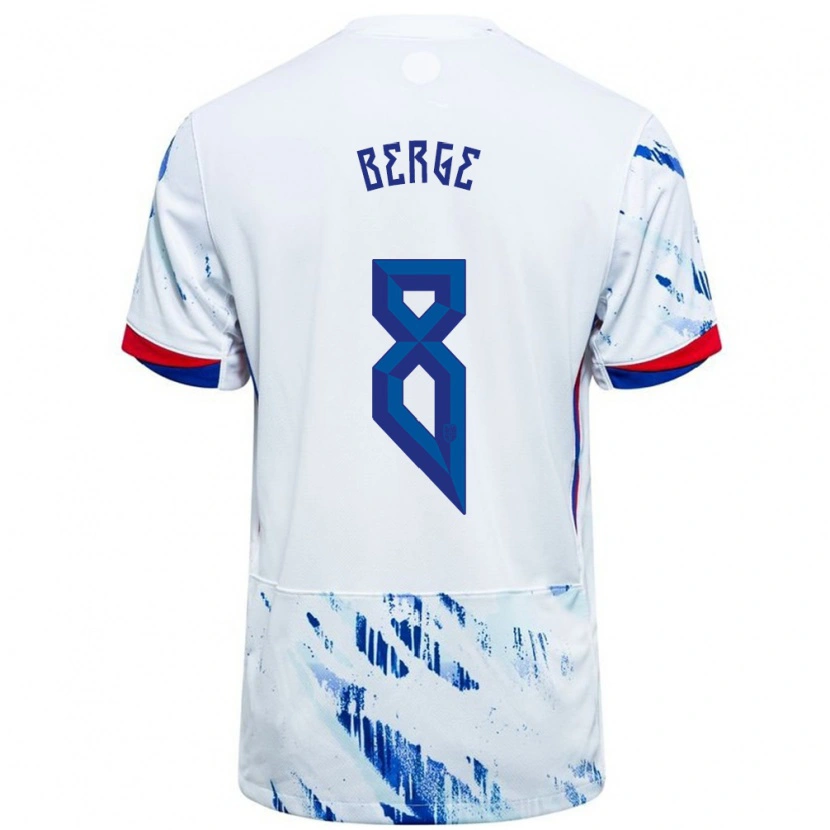Danxen Herren Norwegen Sander Berge #8 Weiß Blau Auswärtstrikot Trikot 24-26 T-Shirt Schweiz
