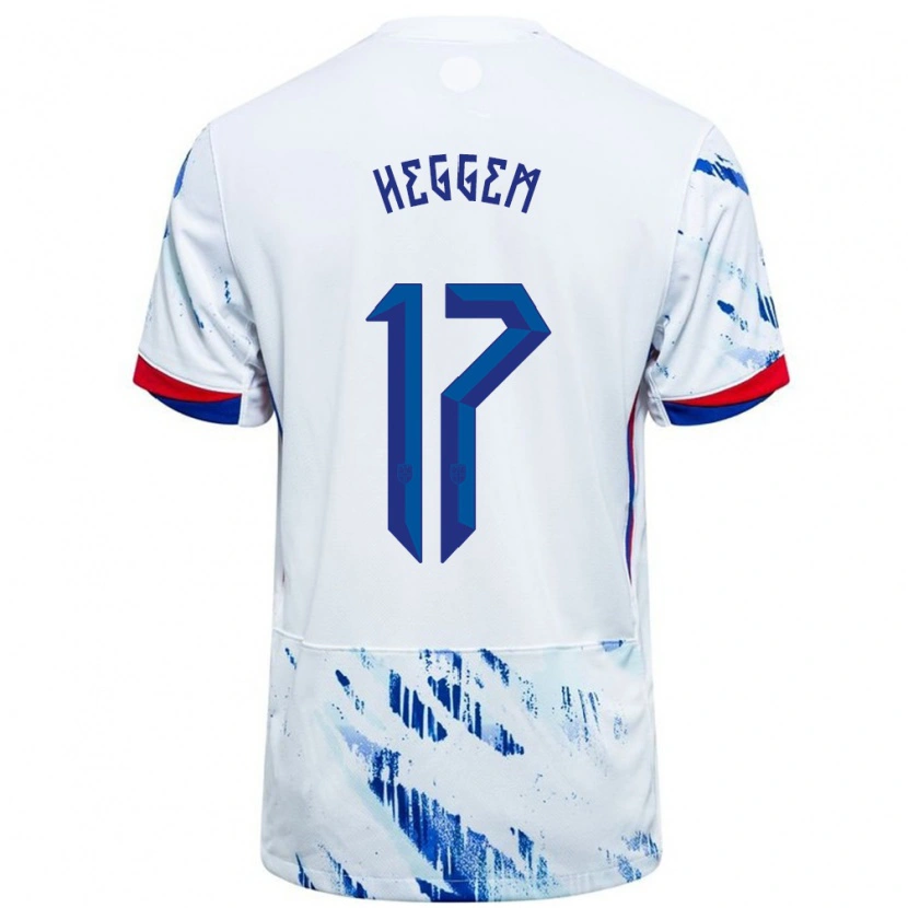 Danxen Herren Norwegen Torbjørn Heggem #17 Weiß Blau Auswärtstrikot Trikot 24-26 T-Shirt Schweiz
