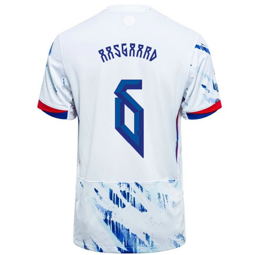 Danxen Herren Norwegen Thelo Aasgaard #6 Weiß Blau Auswärtstrikot Trikot 24-26 T-Shirt Schweiz