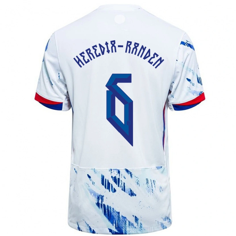 Danxen Herren Norwegen Andreas Heredia-Randen #6 Weiß Blau Auswärtstrikot Trikot 24-26 T-Shirt Schweiz