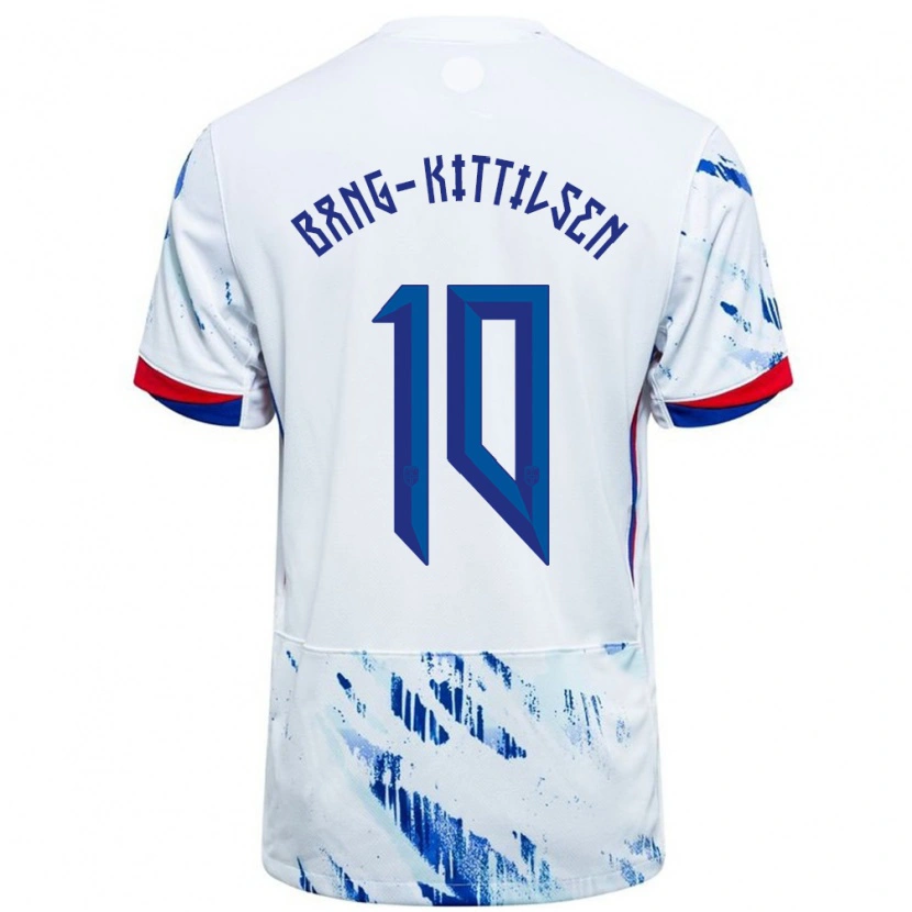 Danxen Herren Norwegen Bork Bang-Kittilsen #10 Weiß Blau Auswärtstrikot Trikot 24-26 T-Shirt Schweiz