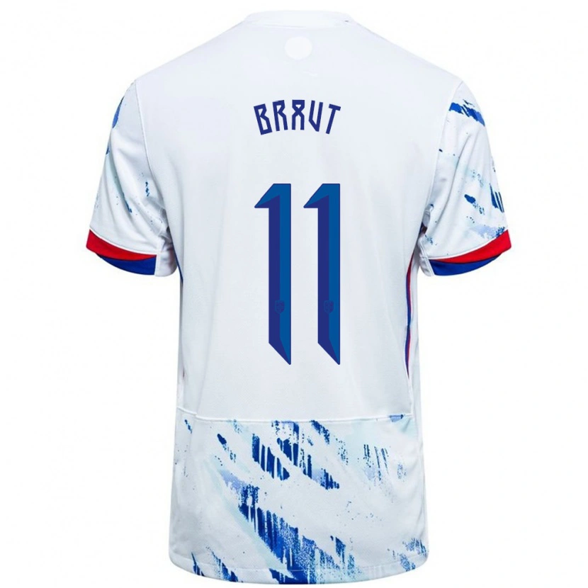 Danxen Herren Norwegen Daniel Braut #11 Weiß Blau Auswärtstrikot Trikot 24-26 T-Shirt Schweiz