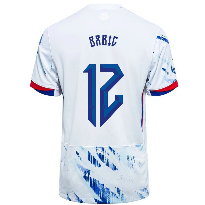 Danxen Herren Norwegen Lazar Babic #12 Weiß Blau Auswärtstrikot Trikot 24-26 T-Shirt Schweiz
