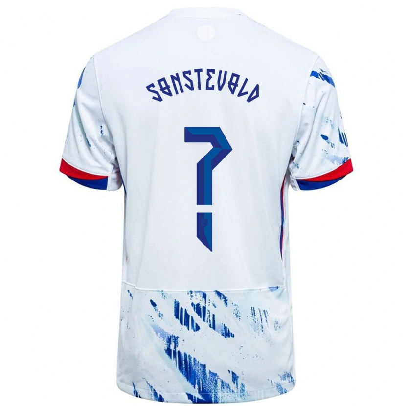 Danxen Herren Norwegen Anja Sønstevold #0 Weiß Blau Auswärtstrikot Trikot 24-26 T-Shirt Schweiz