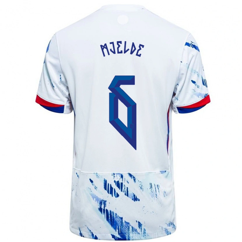 Danxen Herren Norwegen Maren Mjelde #6 Weiß Blau Auswärtstrikot Trikot 24-26 T-Shirt Schweiz