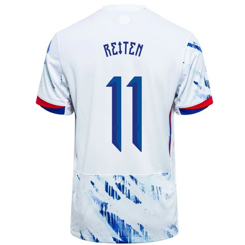 Danxen Herren Norwegen Guro Reiten #11 Weiß Blau Auswärtstrikot Trikot 24-26 T-Shirt Schweiz