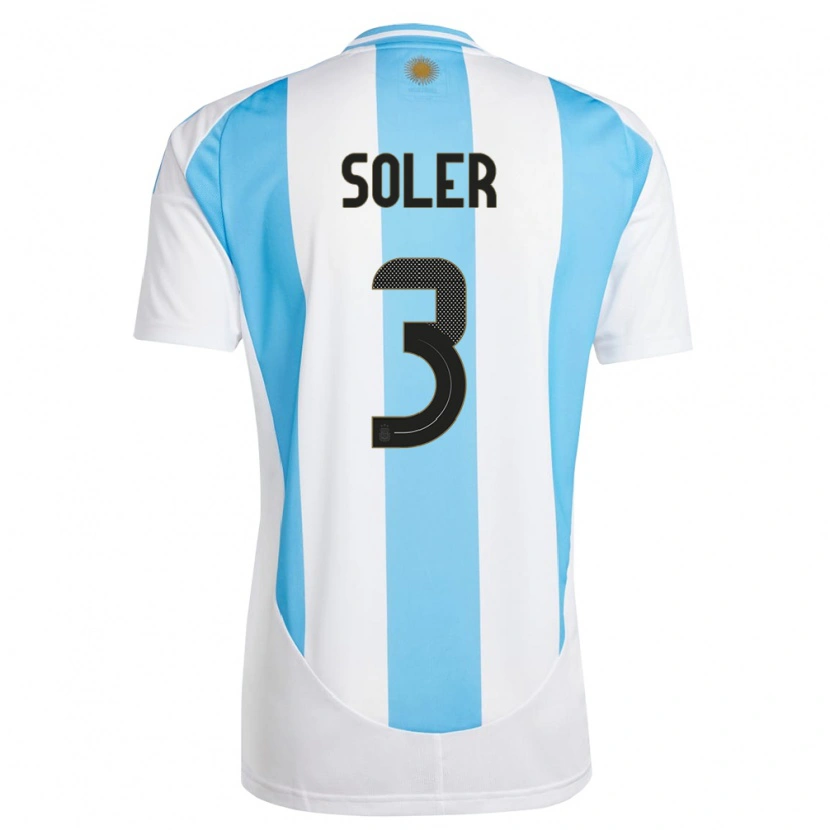 Danxen Damen Argentinien Julio Soler #3 Weiß Blau Heimtrikot Trikot 24-26 T-Shirt Schweiz