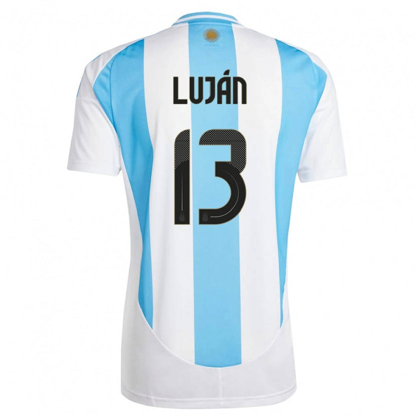 Danxen Damen Argentinien Gonzalo Luján #13 Weiß Blau Heimtrikot Trikot 24-26 T-Shirt Schweiz