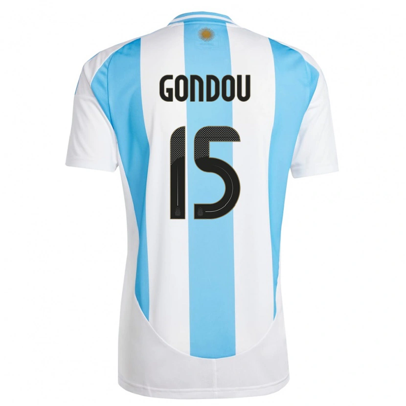 Danxen Damen Argentinien Luciano Gondou #15 Weiß Blau Heimtrikot Trikot 24-26 T-Shirt Schweiz