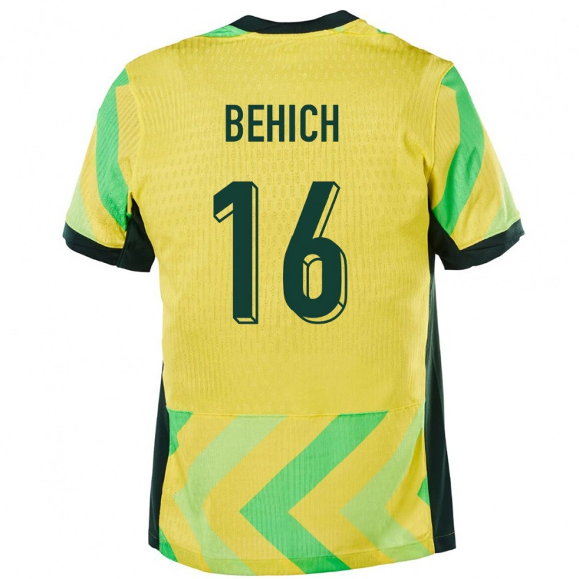 Danxen Damen Australien Aziz Behich #16 Golden Heimtrikot Trikot 24-26 T-Shirt Schweiz