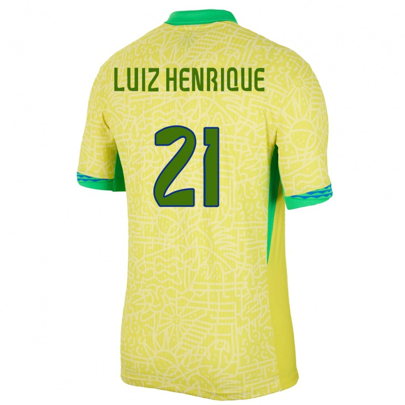 Danxen Damen Brasilien Luiz Henrique #21 Gelb Heimtrikot Trikot 24-26 T-Shirt Schweiz