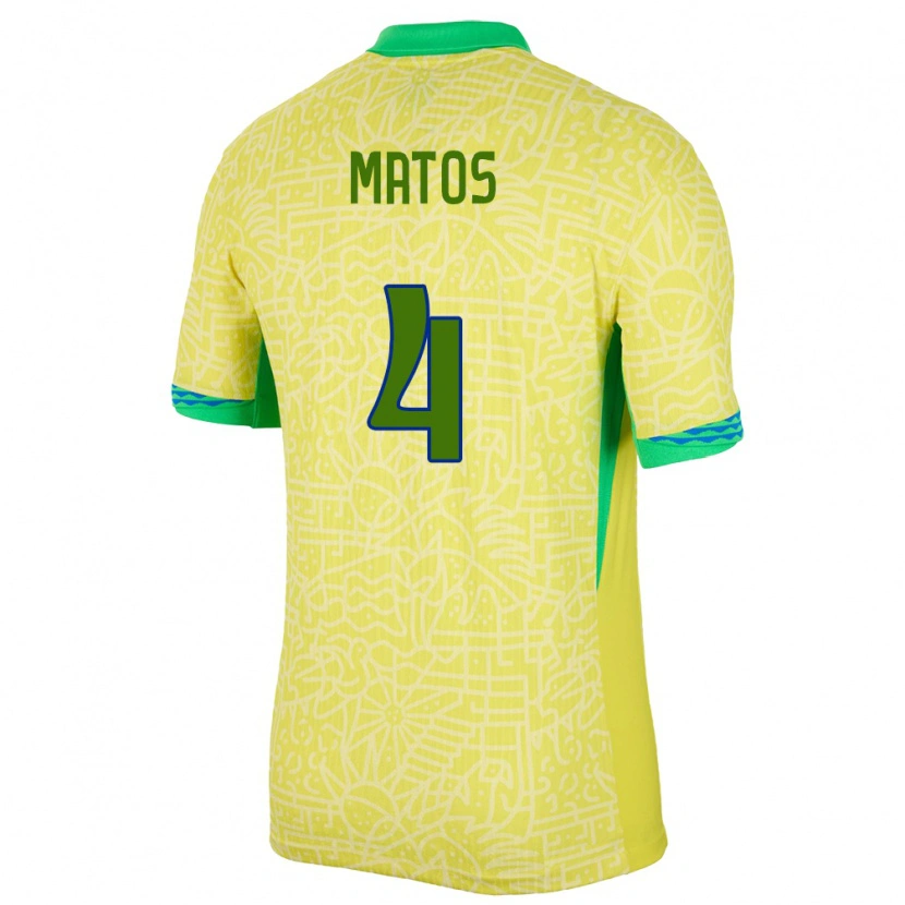 Danxen Damen Brasilien Ryan Matos #4 Gelb Heimtrikot Trikot 24-26 T-Shirt Schweiz