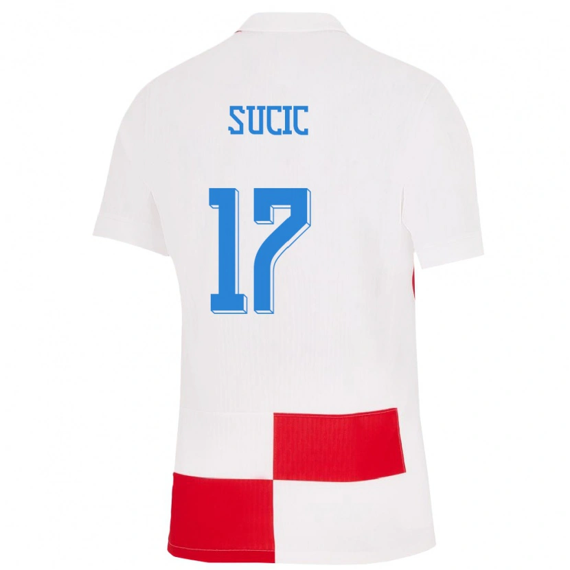 Danxen Damen Kroatien Petar Sucic #17 Weiß Rot Heimtrikot Trikot 24-26 T-Shirt Schweiz