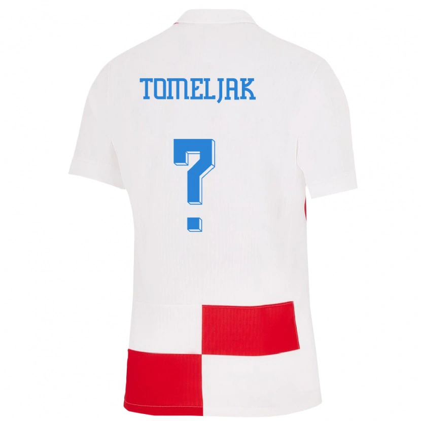 Danxen Damen Kroatien Noa Tomeljak #0 Weiß Rot Heimtrikot Trikot 24-26 T-Shirt Schweiz
