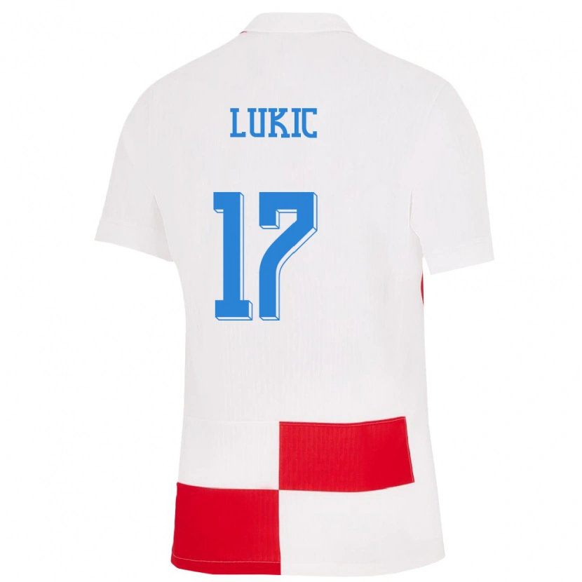 Danxen Damen Kroatien Oliver Lukic #17 Weiß Rot Heimtrikot Trikot 24-26 T-Shirt Schweiz