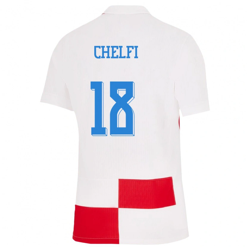 Danxen Damen Kroatien Lovro Chelfi #18 Weiß Rot Heimtrikot Trikot 24-26 T-Shirt Schweiz