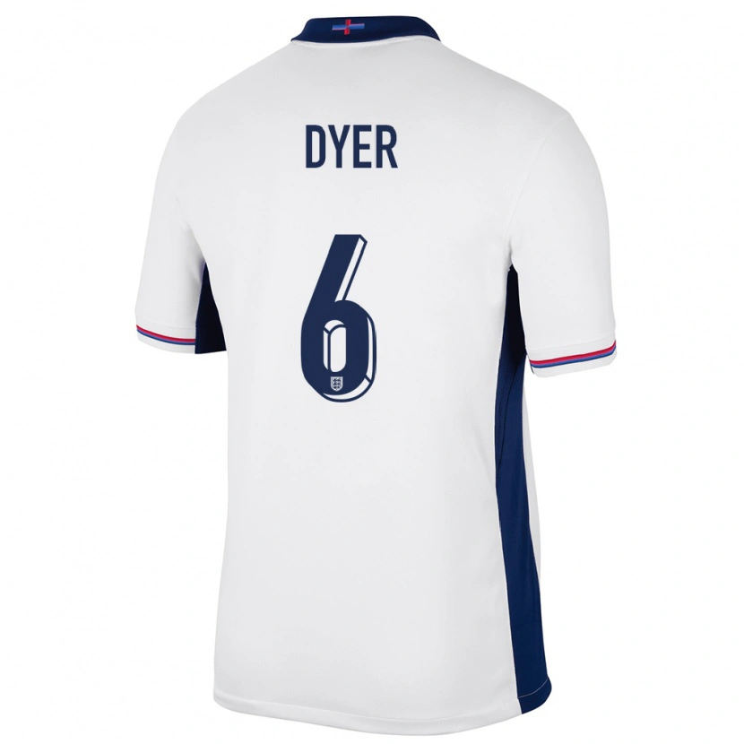 Danxen Damen England Kiano Dyer #6 Weiß Heimtrikot Trikot 24-26 T-Shirt Schweiz