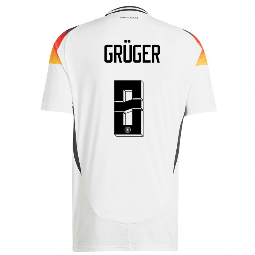 Danxen Damen Deutschland Max Grüger #8 Weiß Heimtrikot Trikot 24-26 T-Shirt Schweiz