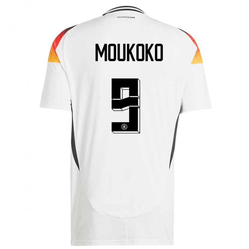 Danxen Damen Deutschland Youssoufa Moukoko #9 Weiß Heimtrikot Trikot 24-26 T-Shirt Schweiz