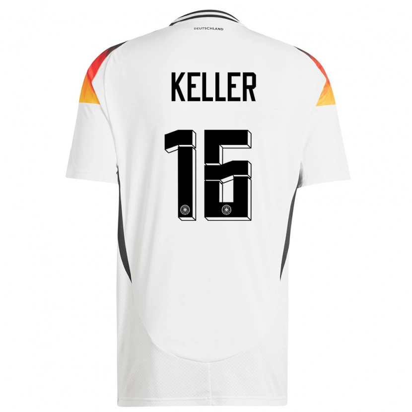 Danxen Damen Deutschland Noah Keller #16 Weiß Heimtrikot Trikot 24-26 T-Shirt Schweiz