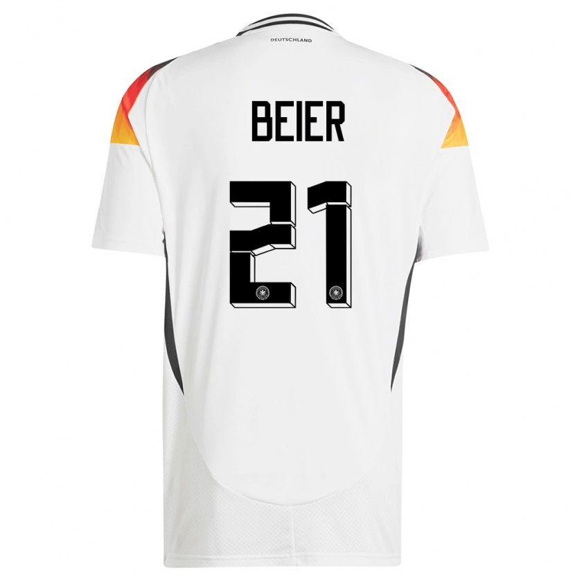 Danxen Damen Deutschland Maximilian Beier #21 Weiß Heimtrikot Trikot 24-26 T-Shirt Schweiz
