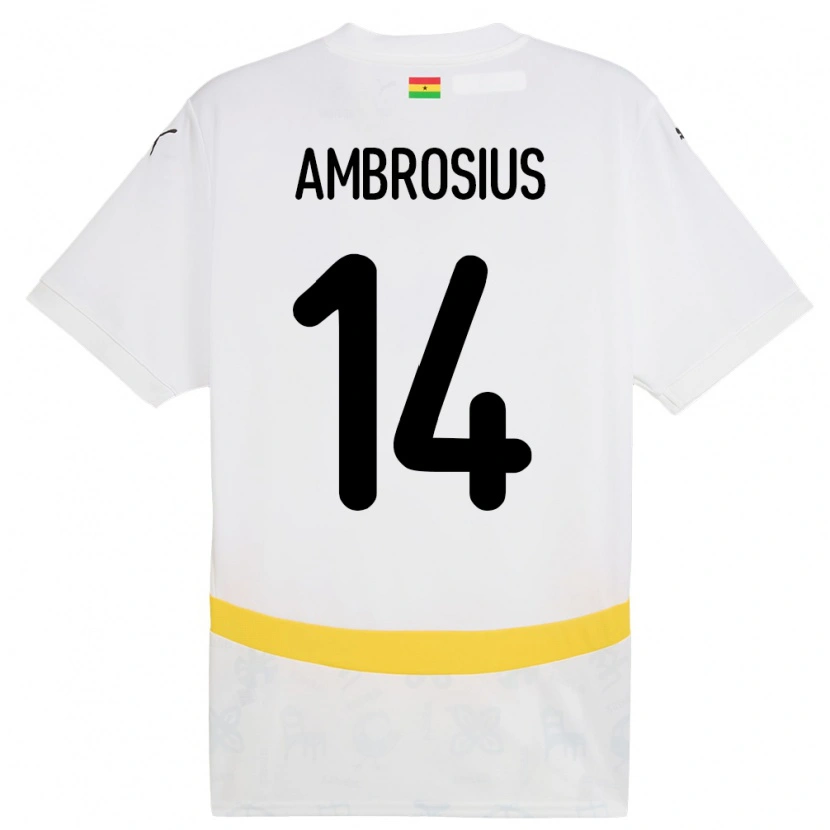 Danxen Damen Ghana Stephan Ambrosius #14 Weiß Heimtrikot Trikot 24-26 T-Shirt Schweiz