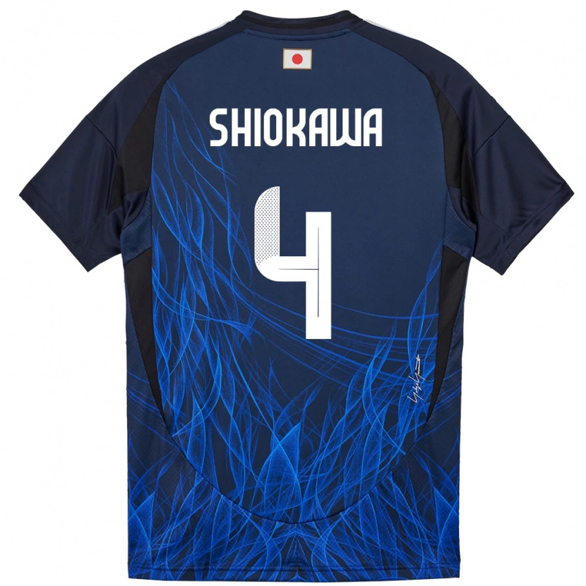 Danxen Damen Japan Harumichi Shiokawa #4 Dunkelblau Heimtrikot Trikot 24-26 T-Shirt Schweiz