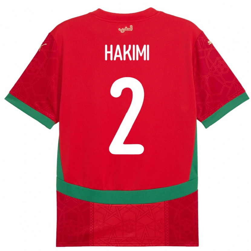 Danxen Damen Marokko Achraf Hakimi #2 Rot Heimtrikot Trikot 24-26 T-Shirt Schweiz