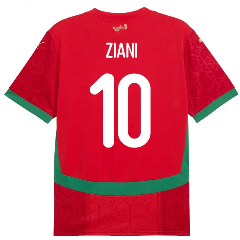 Danxen Damen Marokko Ismael Ziani López #10 Rot Heimtrikot Trikot 24-26 T-Shirt Schweiz