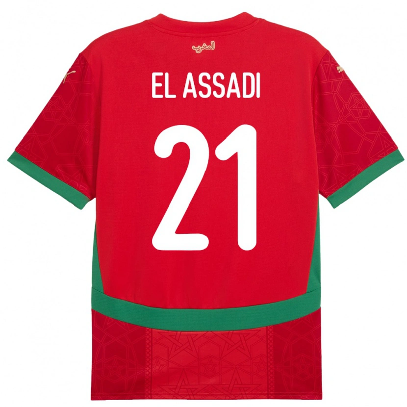 Danxen Damen Marokko Othmane El Assadi #21 Rot Heimtrikot Trikot 24-26 T-Shirt Schweiz