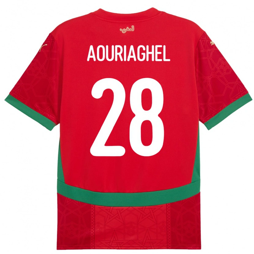 Danxen Damen Marokko Yassin Aouriaghel #28 Rot Heimtrikot Trikot 24-26 T-Shirt Schweiz