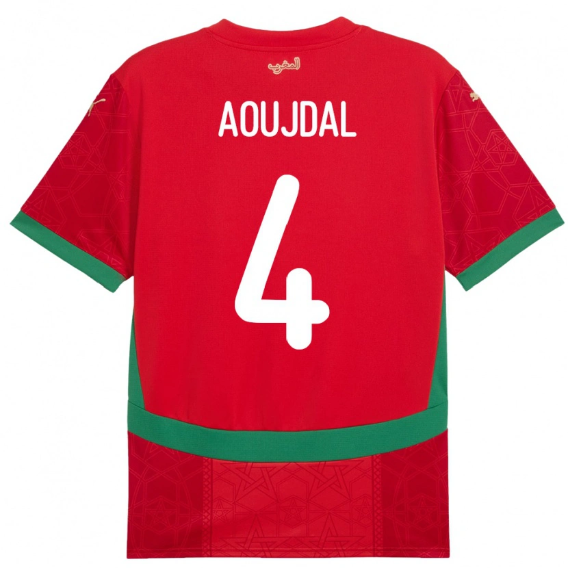 Danxen Damen Marokko Youssef Aoujdal #4 Rot Heimtrikot Trikot 24-26 T-Shirt Schweiz