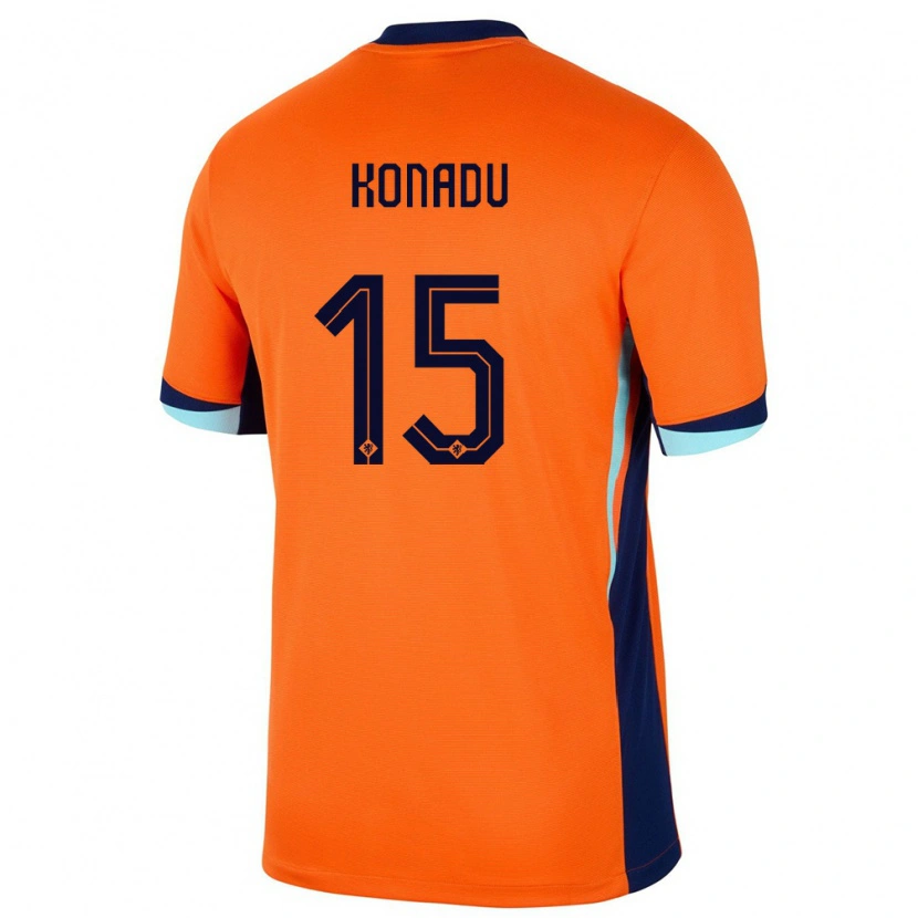 Danxen Damen Niederlande Don-Angelo Konadu #15 Orange Heimtrikot Trikot 24-26 T-Shirt Schweiz