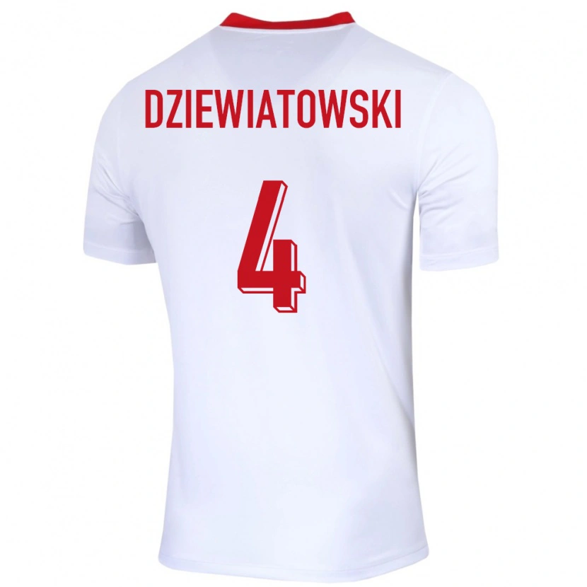 Danxen Damen Polen Mateusz Dziewiatowski #4 Weiß Heimtrikot Trikot 24-26 T-Shirt Schweiz