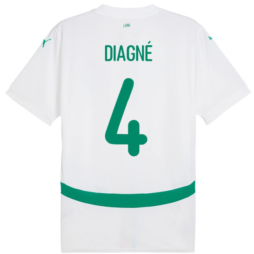 Danxen Damen Senegal Cavin Diagne #4 Weiß Heimtrikot Trikot 24-26 T-Shirt Schweiz