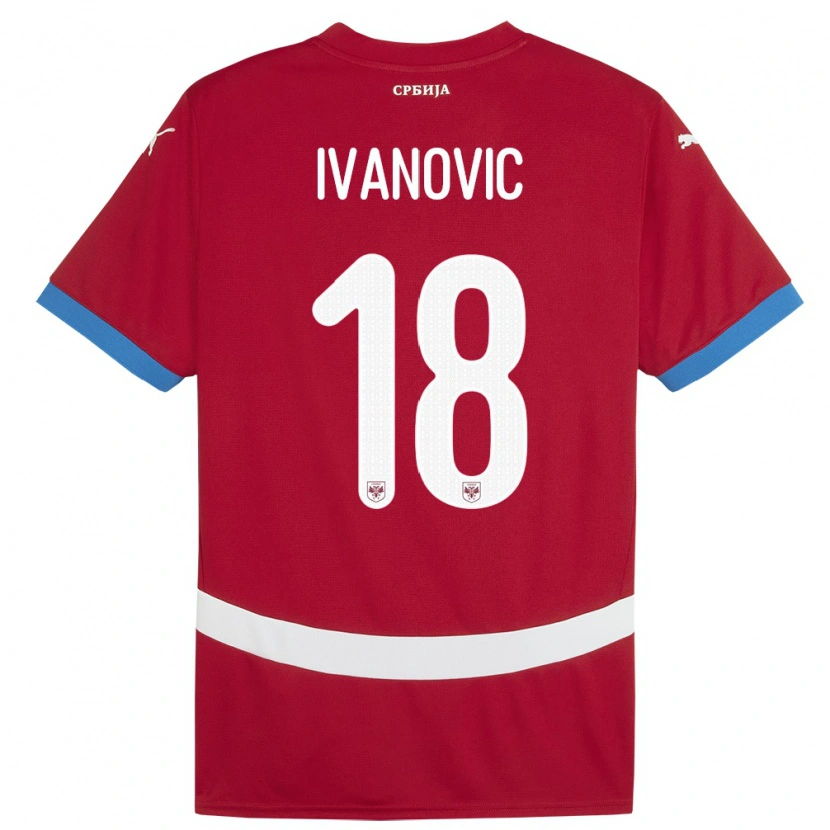 Danxen Damen Serbien Mihailo Ivanovic #18 Rot Heimtrikot Trikot 24-26 T-Shirt Schweiz