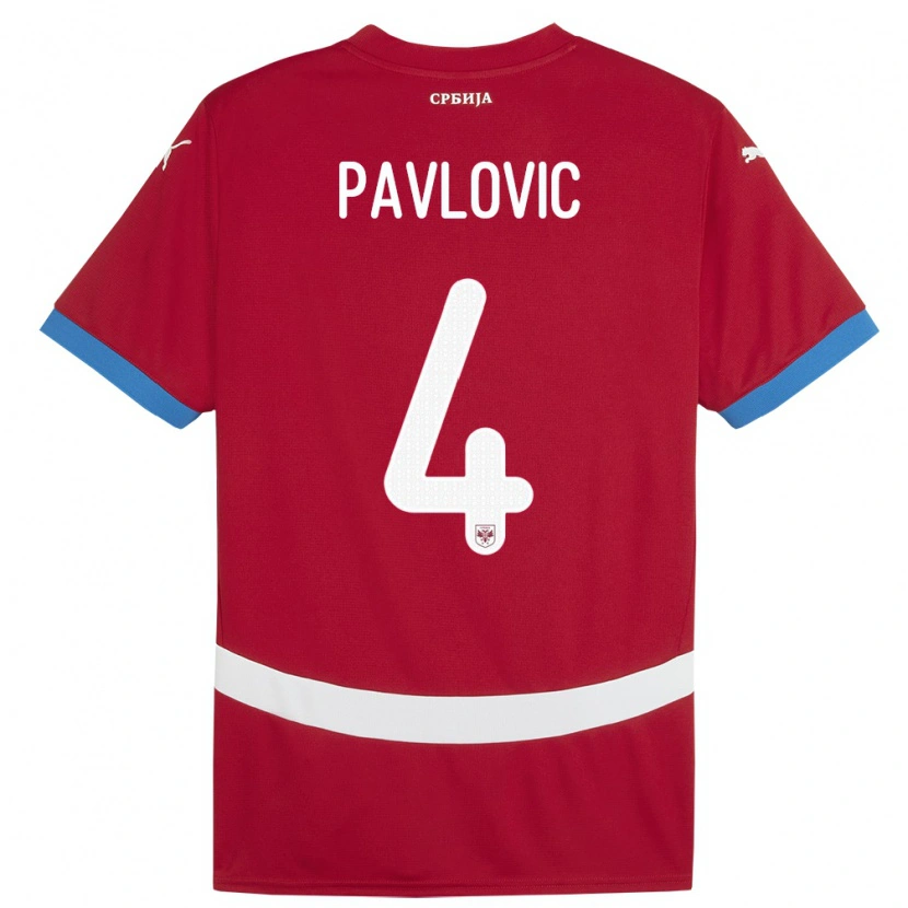 Danxen Damen Serbien Andrej Pavlovic #4 Rot Heimtrikot Trikot 24-26 T-Shirt Schweiz