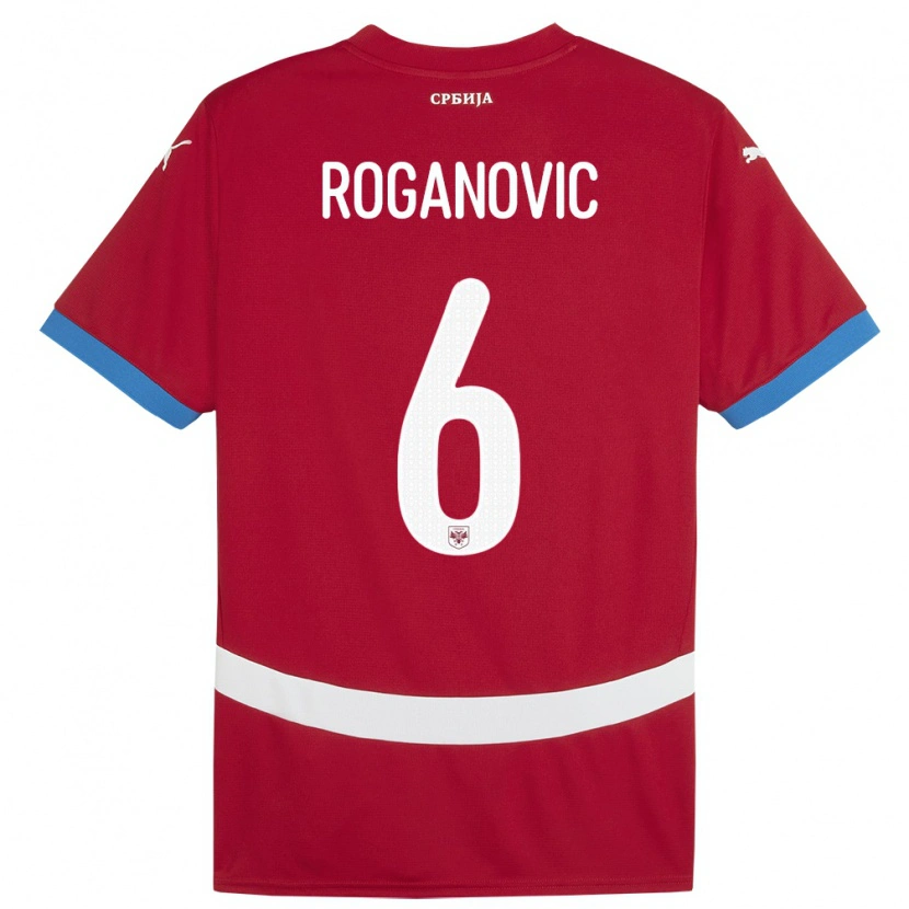 Danxen Damen Serbien Vuk Roganovic #6 Rot Heimtrikot Trikot 24-26 T-Shirt Schweiz